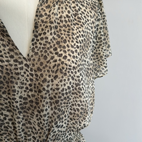 LOVESTITCH Alessia Animal Print Maxi Dress‎ Ruffle Leopard size Medium M hi-low - Picture 6 of 9